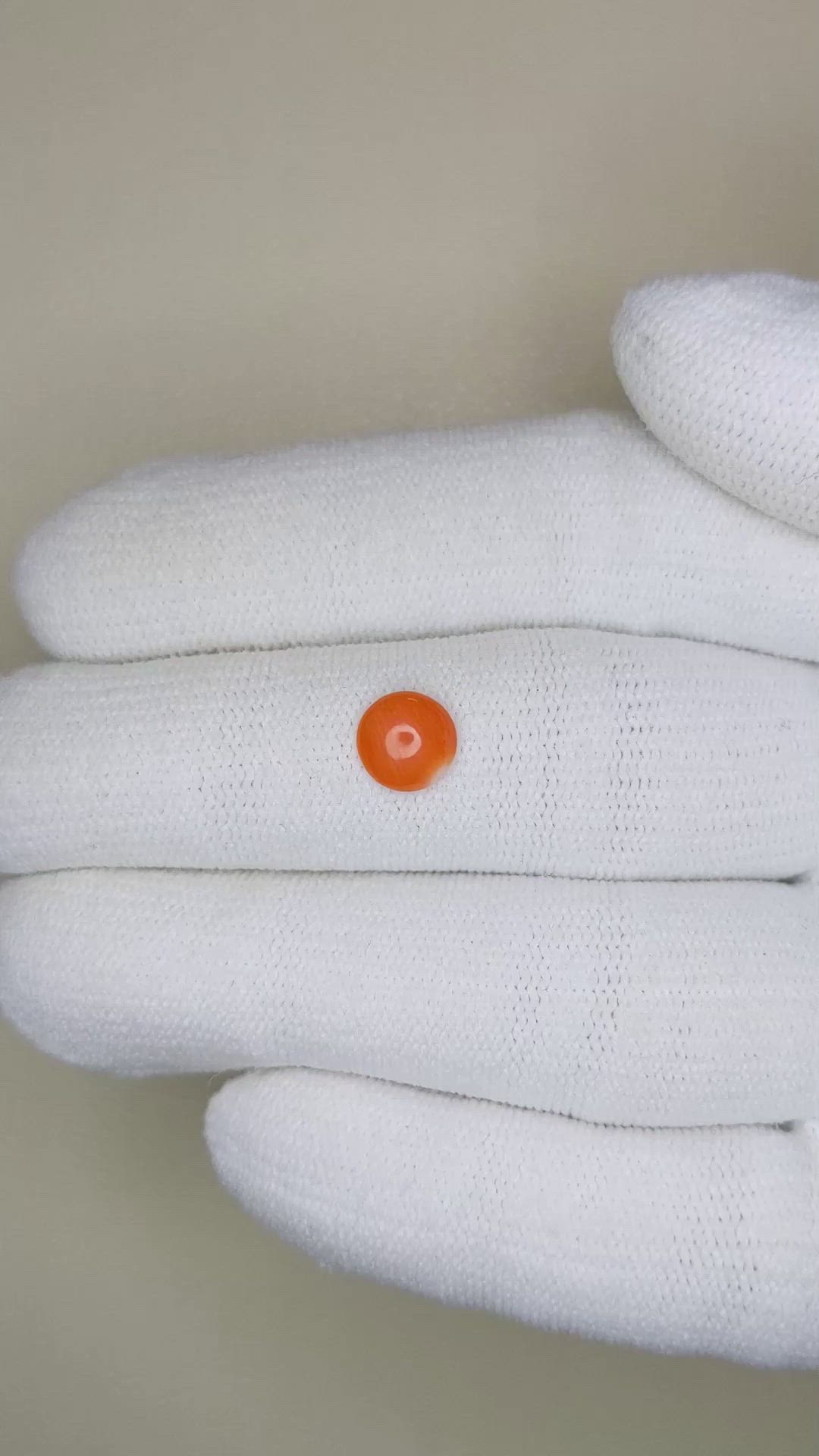 0.51 Ct. Cabochon Coral from Italy Size Video
