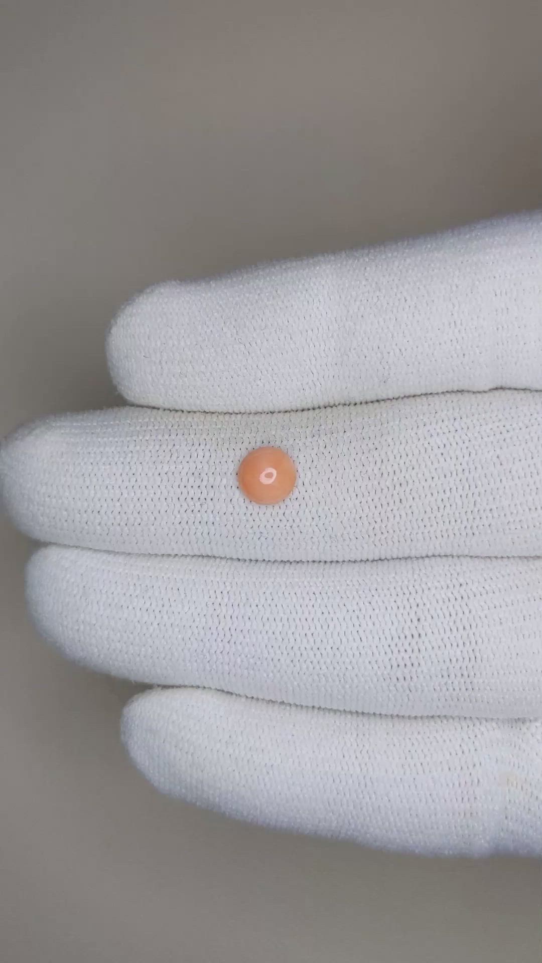 0.53 Ct. Cabochon Coral from Italy Size Video