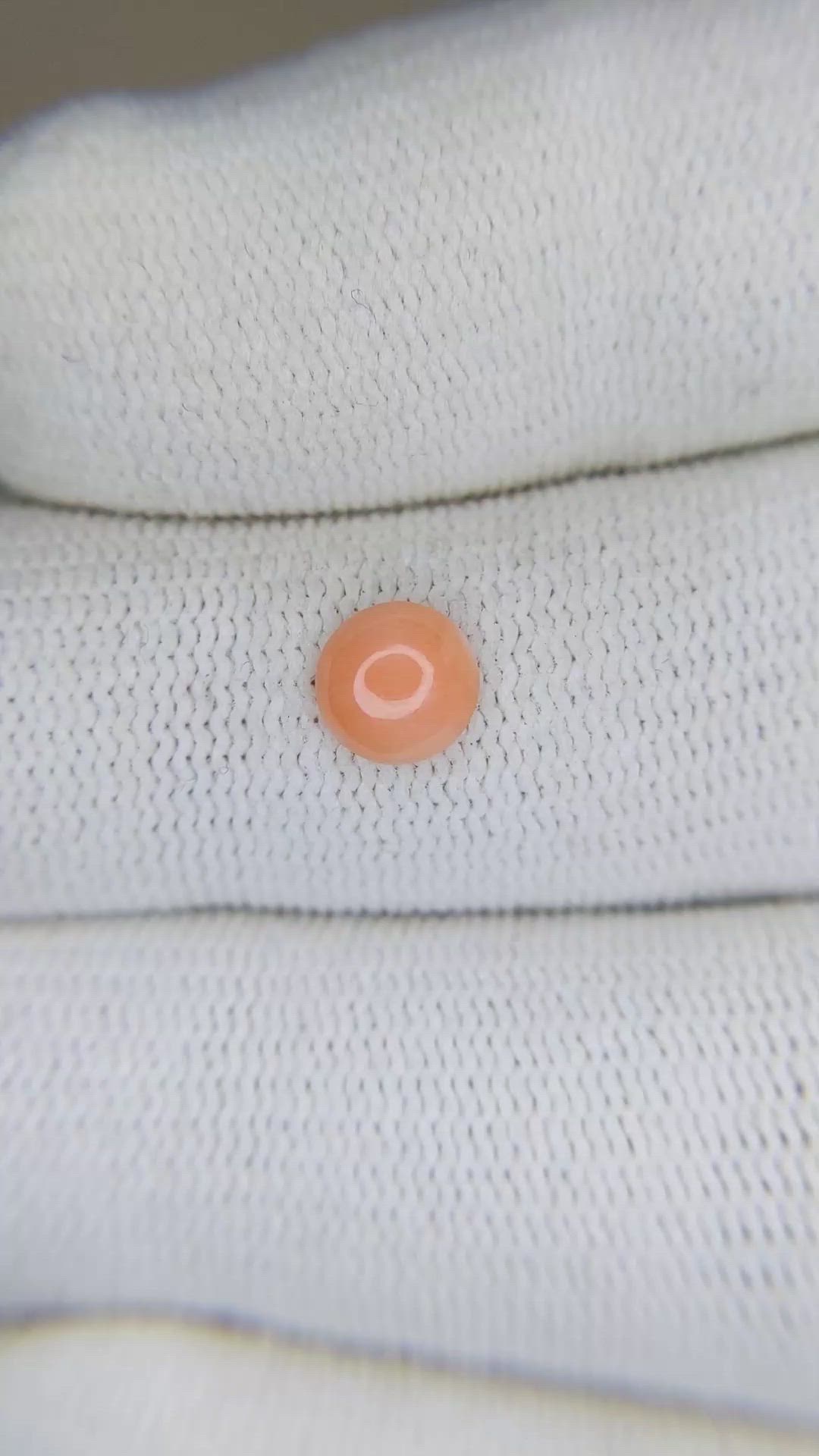 0.53 Ct. Cabochon Coral from Italy Size Video