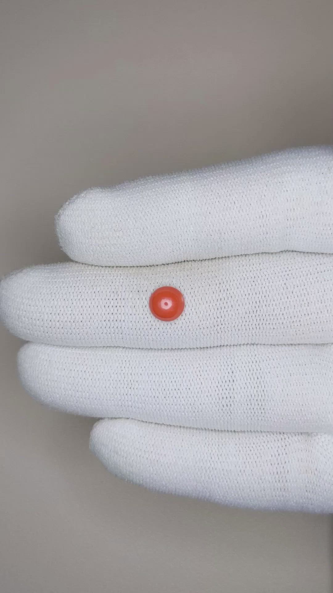 0.78 Ct. Cabochon Coral from Italy Size Video