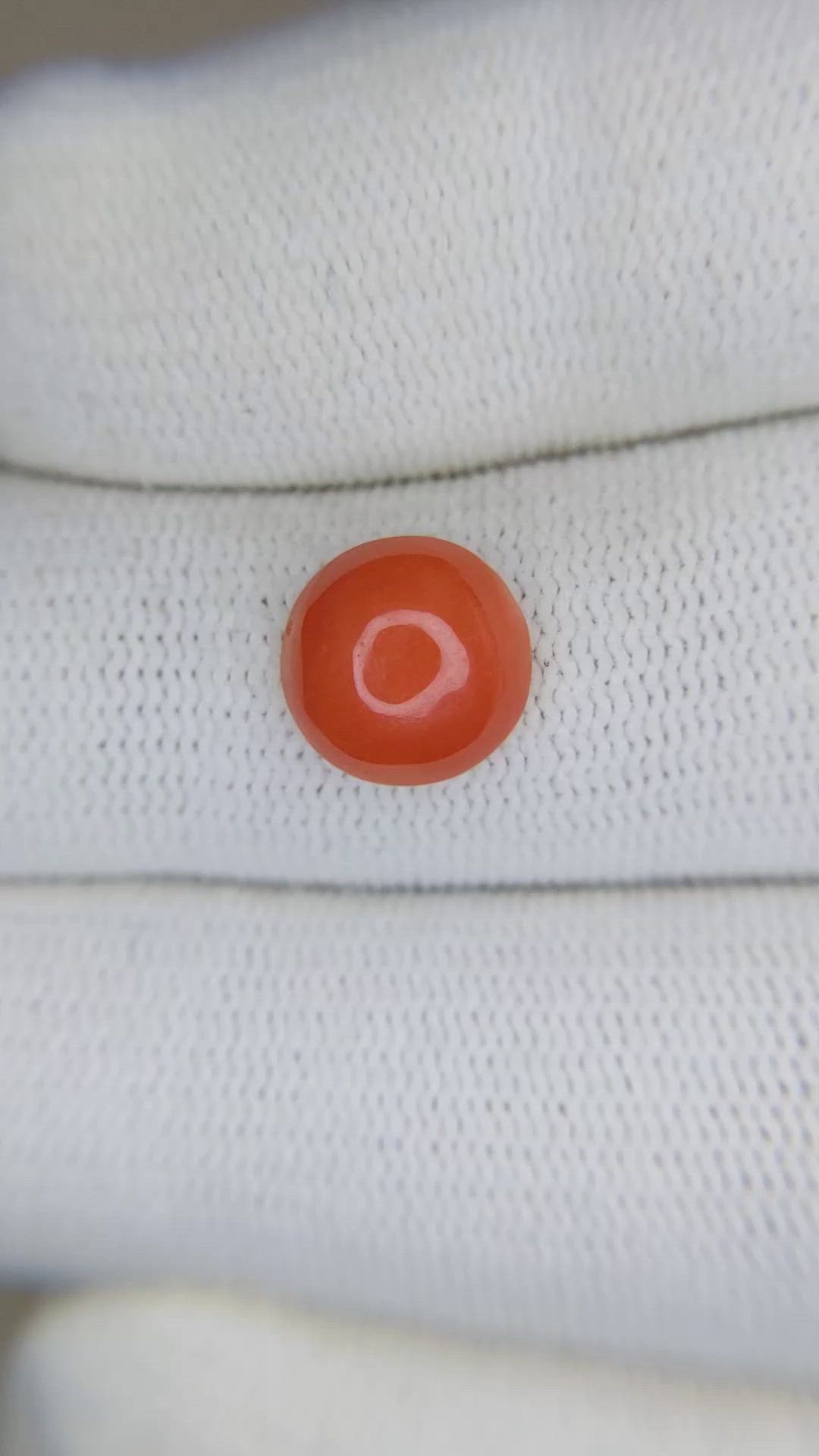 2.18 Ct. Cabochon Coral from Italy Size Video