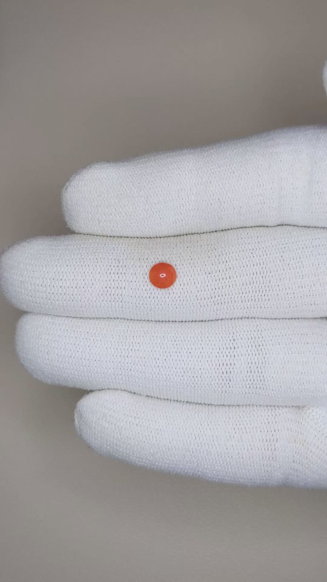 0.24 Ct. Cabochon Coral from Italy Size Video