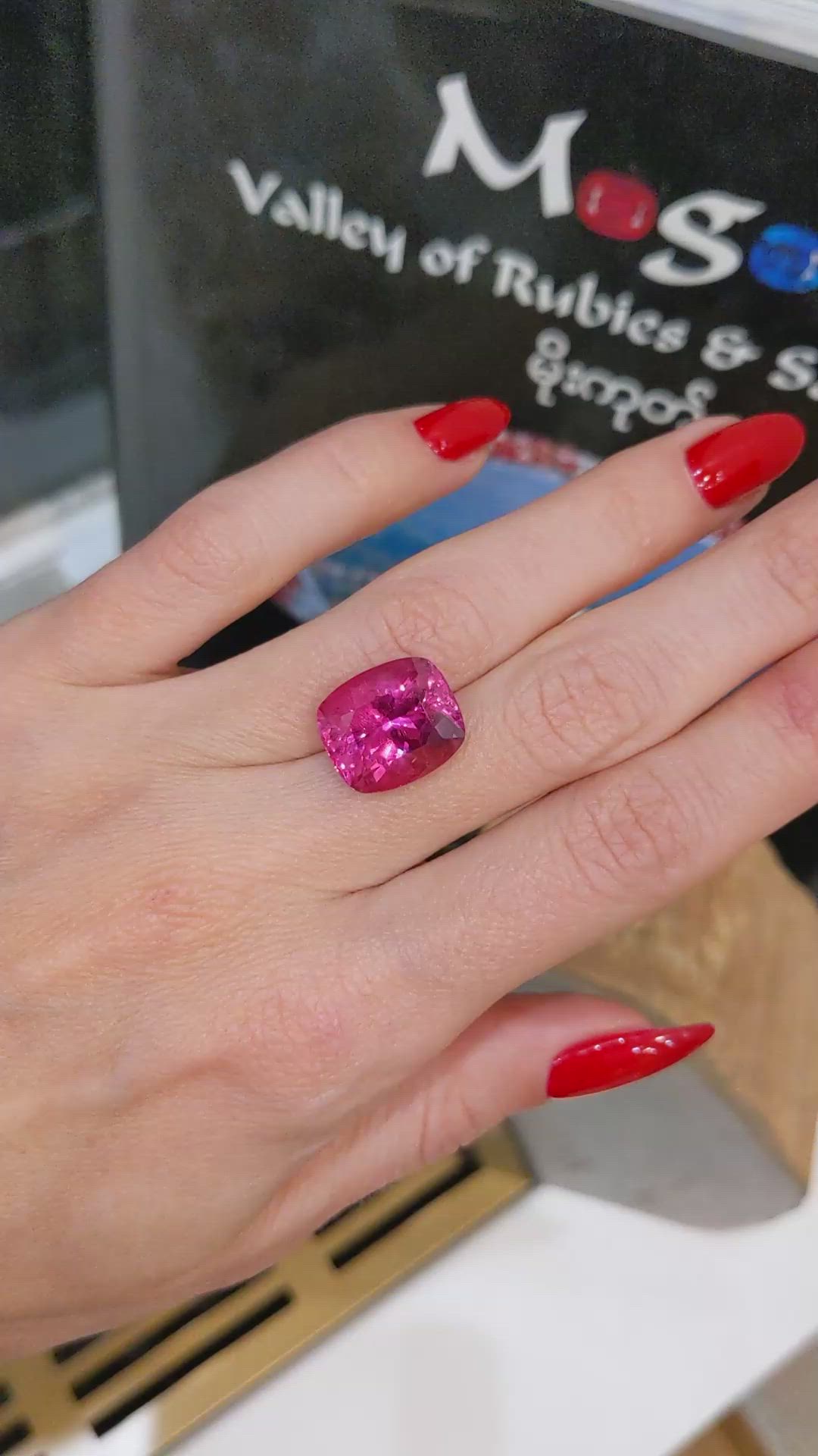 9.96 Ct. Rubellite Tourmaline from Ceylon (Sri Lanka) Size Video