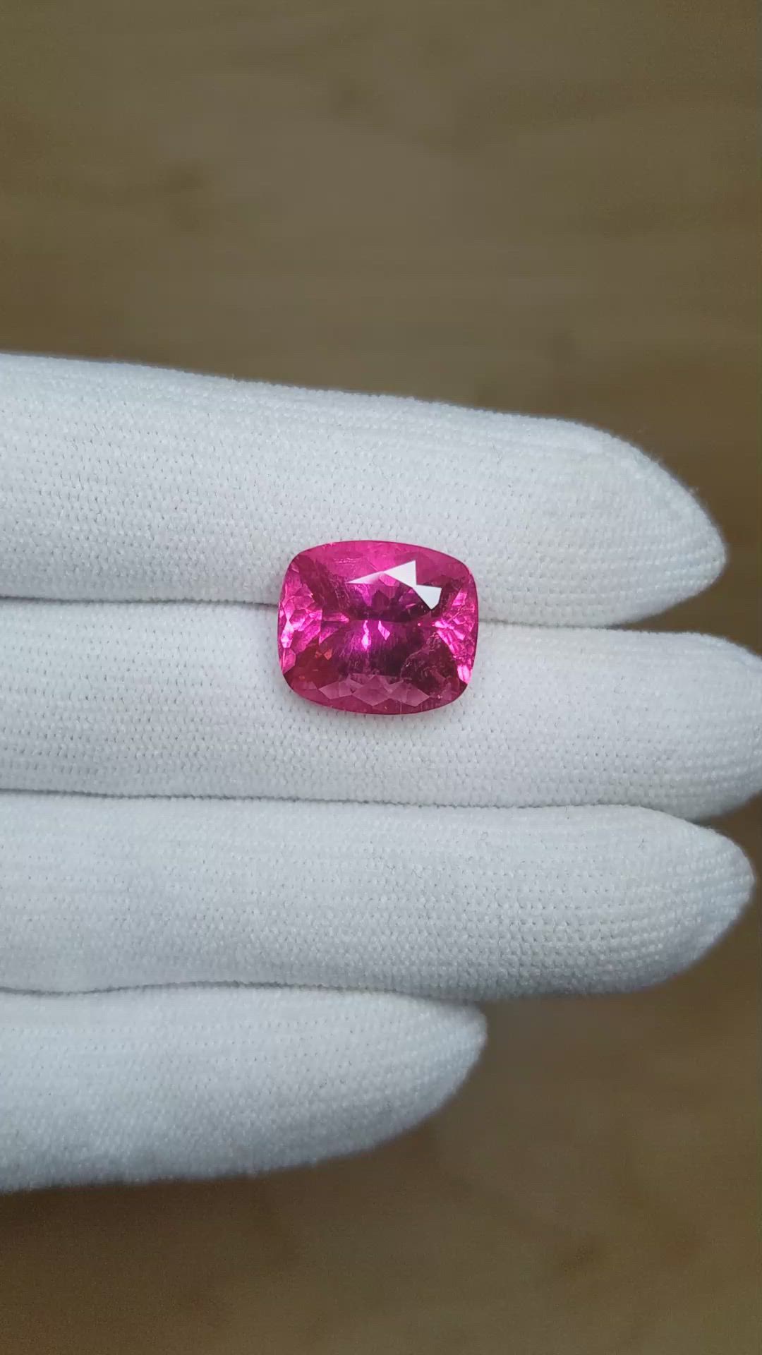 9.96 Ct. Rubellite Tourmaline from Ceylon (Sri Lanka) Size Video