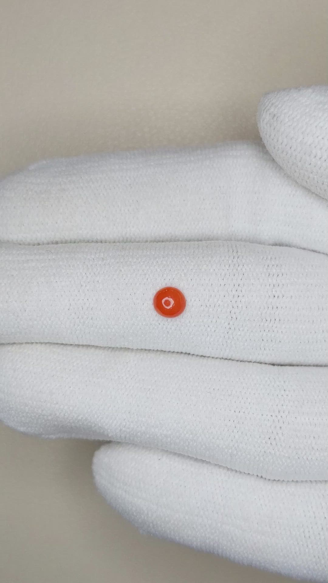 0.24 Ct. Cabochon Coral from Italy Size Video