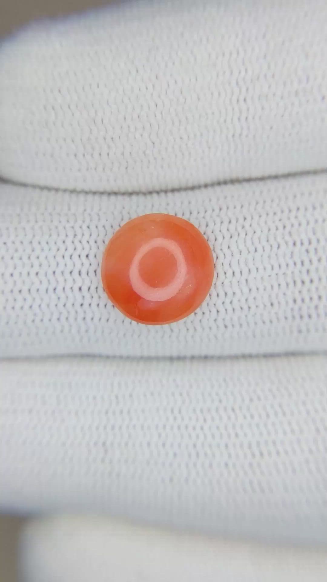2.06 Ct. Cabochon Coral from Italy Size Video