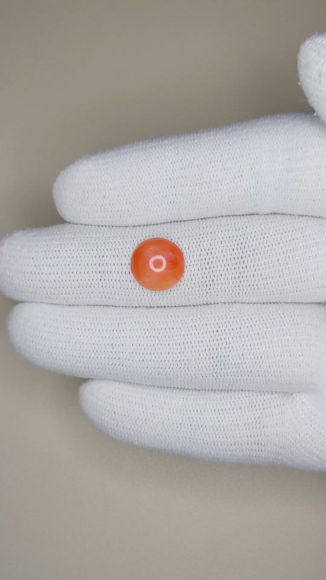 2.06 Ct. Cabochon Coral from Italy Size Video