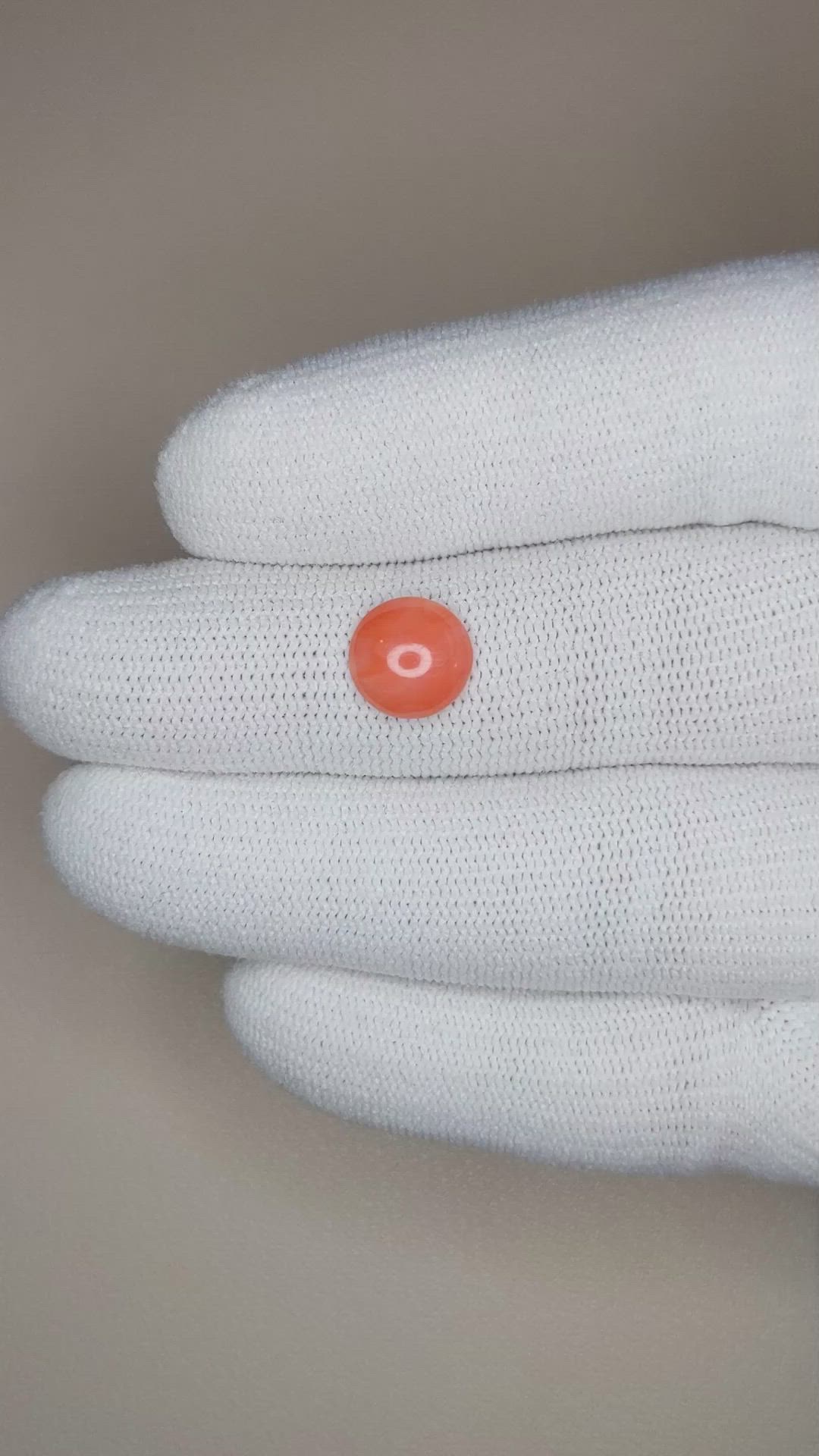 1.43 Ct. Cabochon Coral from Italy Size Video