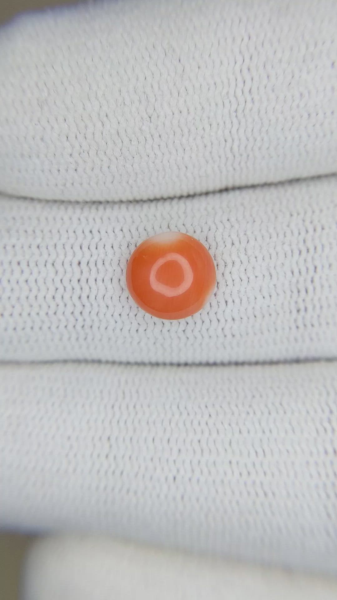 1.37 Ct. Cabochon Coral from Italy Size Video