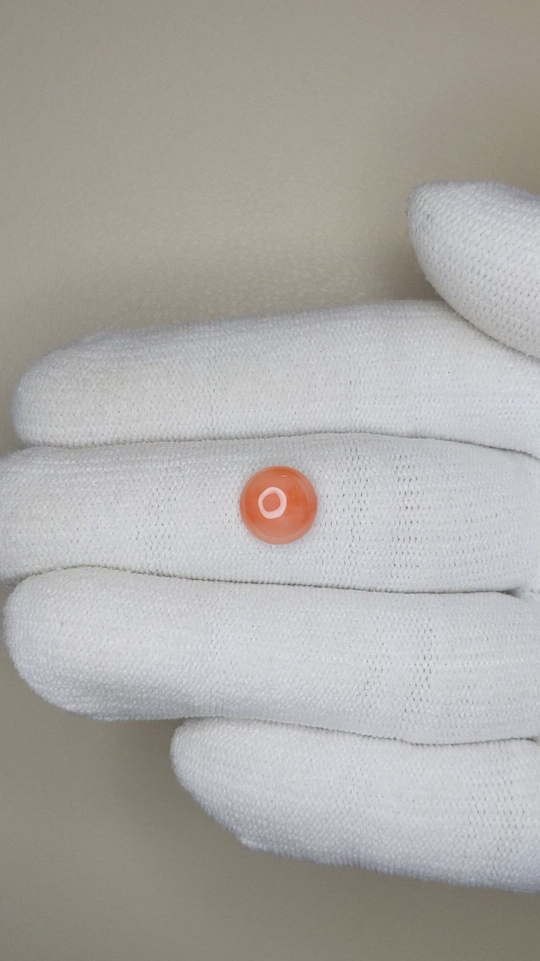 1.31 Ct. Cabochon Coral from Italy Size Video