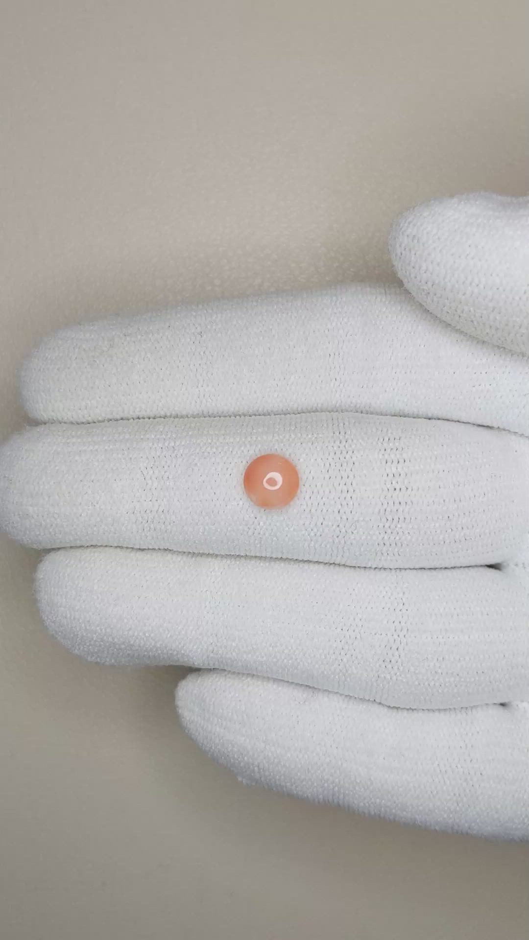 0.73 Ct. Cabochon Coral from Italy Size Video