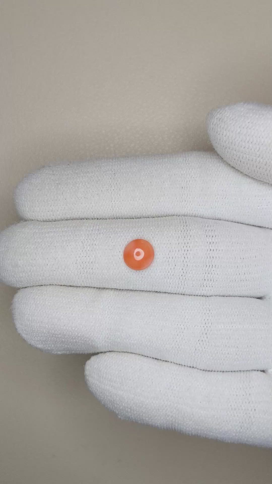 0.57 Ct. Cabochon Coral from Italy Size Video