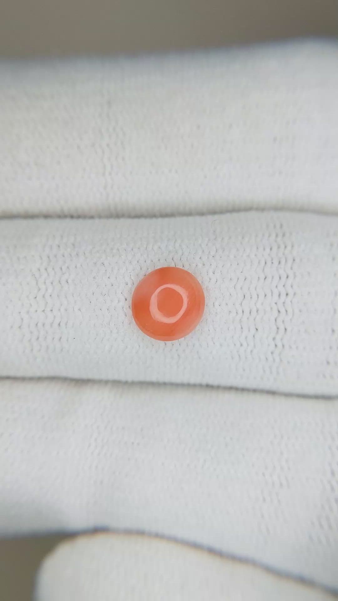 0.57 Ct. Cabochon Coral from Italy Size Video