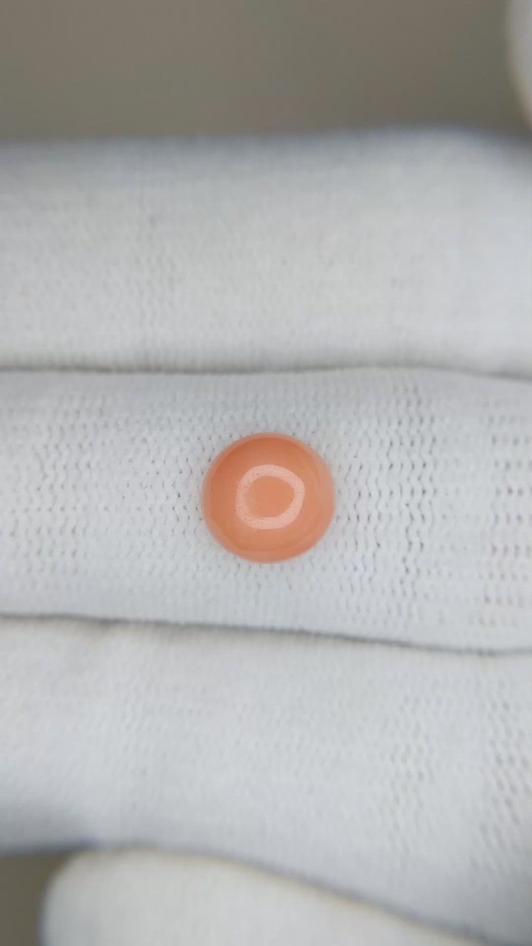 1.58 Ct. Cabochon Coral from Italy Size Video