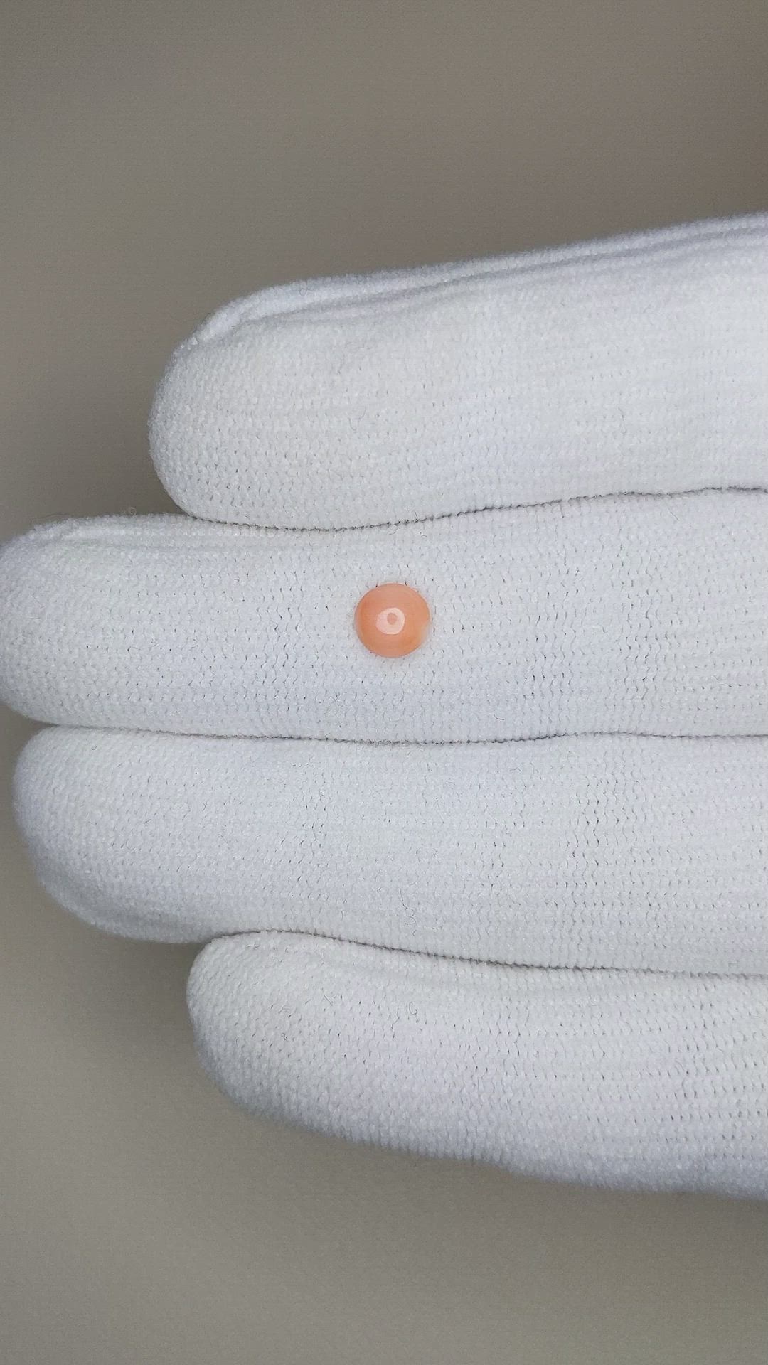 0.38 Ct. Cabochon Coral from Italy Size Video