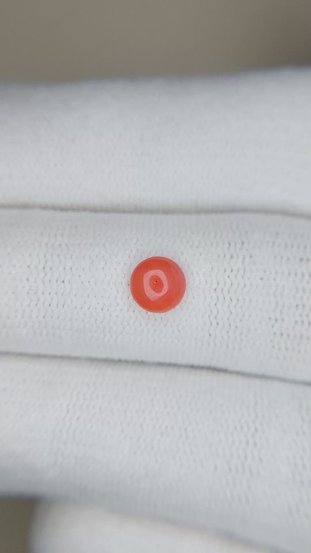 0.43 Ct. Cabochon Coral from Italy Size Video