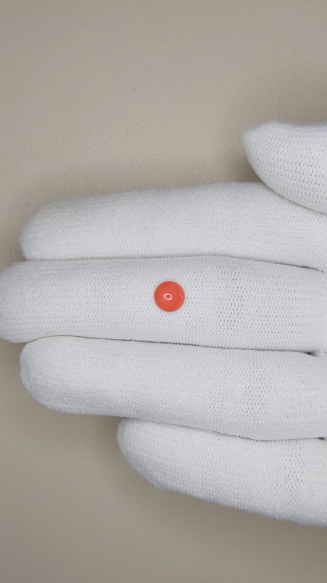 0.43 Ct. Cabochon Coral from Italy Size Video