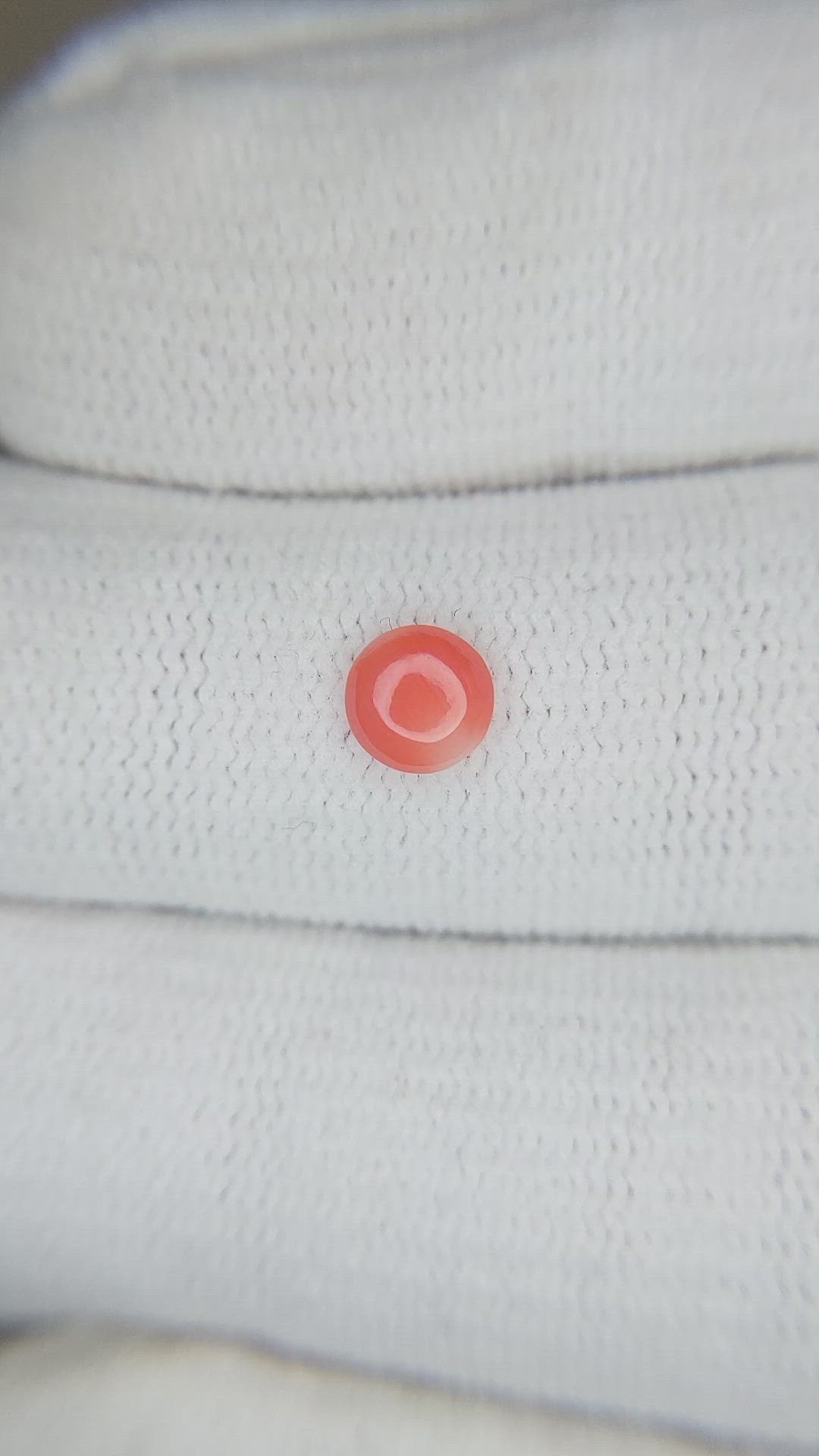 0.40 Ct. Cabochon Coral from Italy Size Video