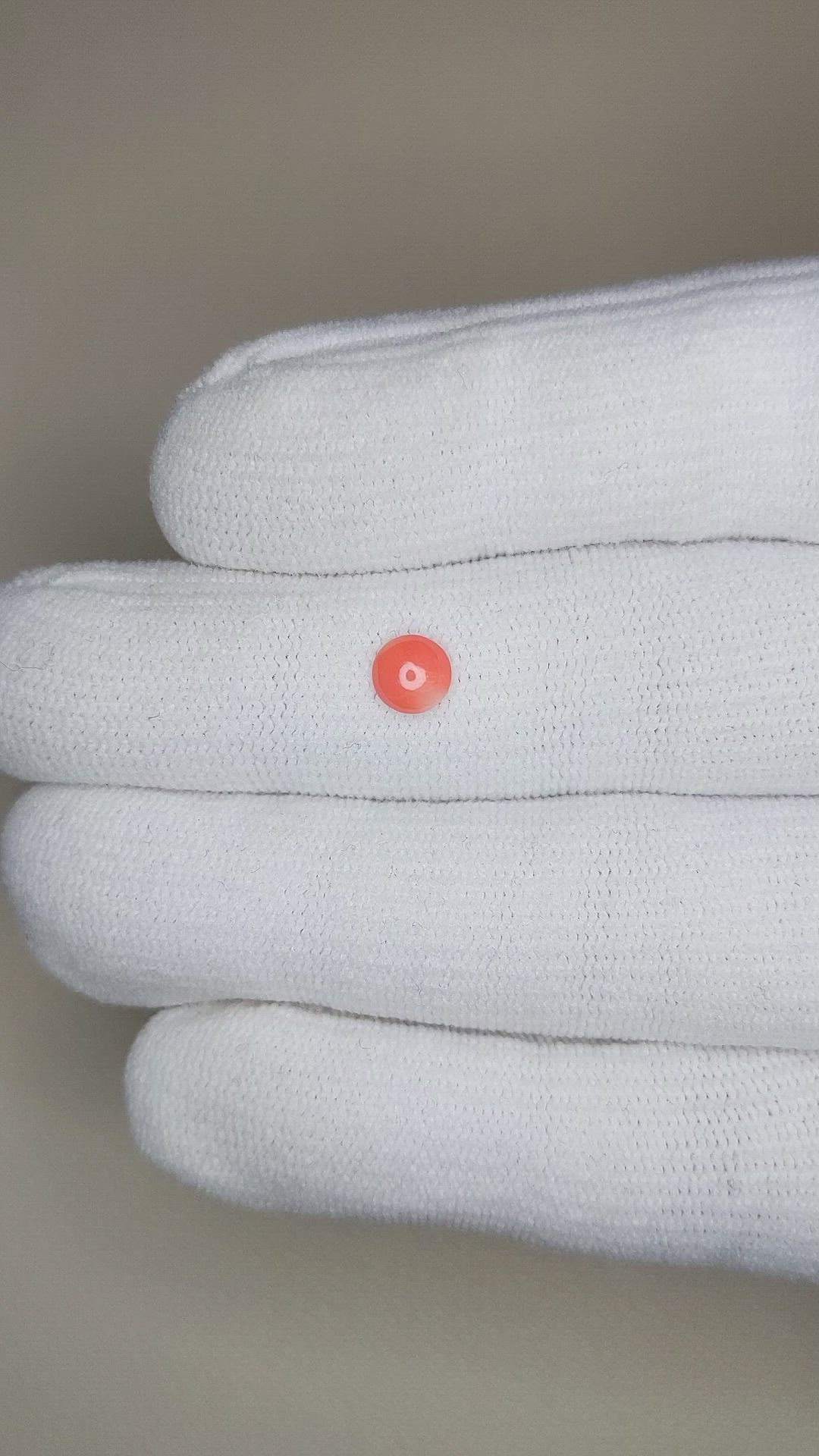 0.40 Ct. Cabochon Coral from Italy Size Video