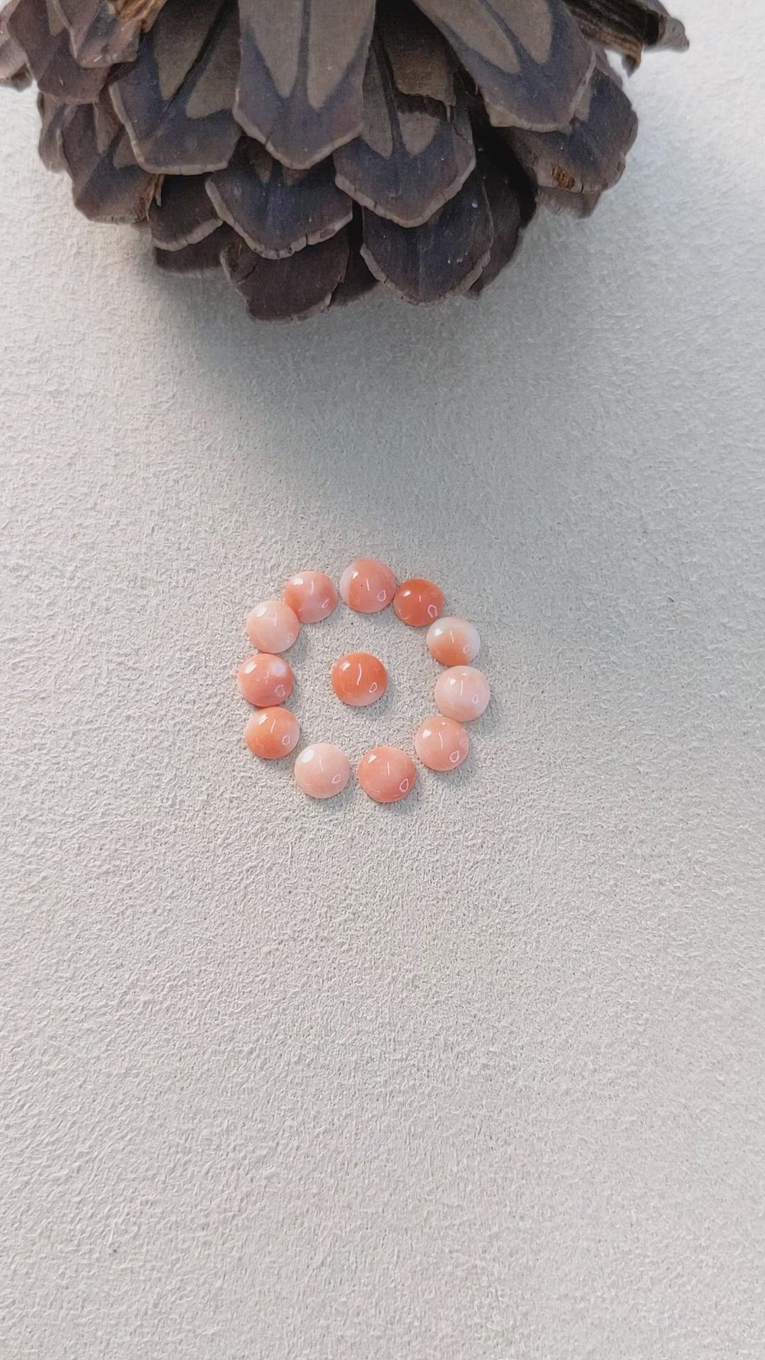 2.92 Ct. Cabochon Coral from Italy Size Video