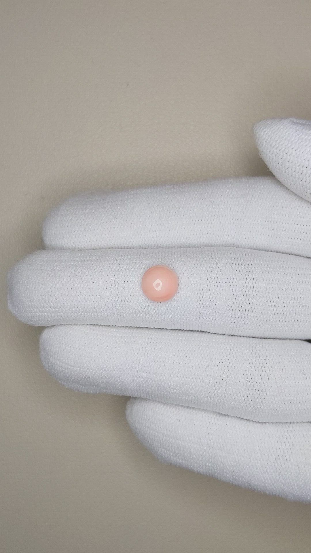 1.07 Ct. Cabochon Coral from Italy Size Video