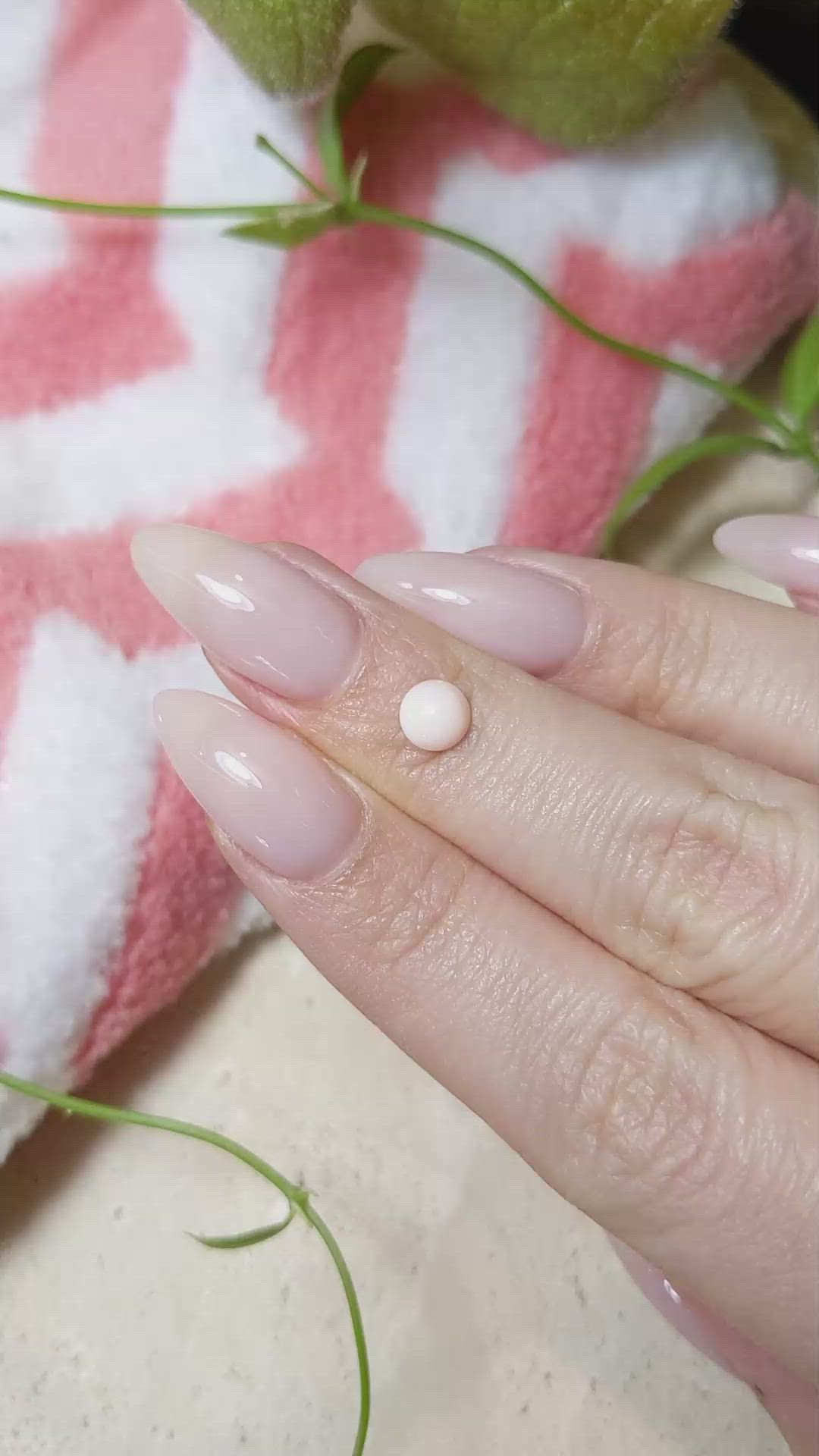 0.50 Ct. Cabochon Coral from Italy Size Video