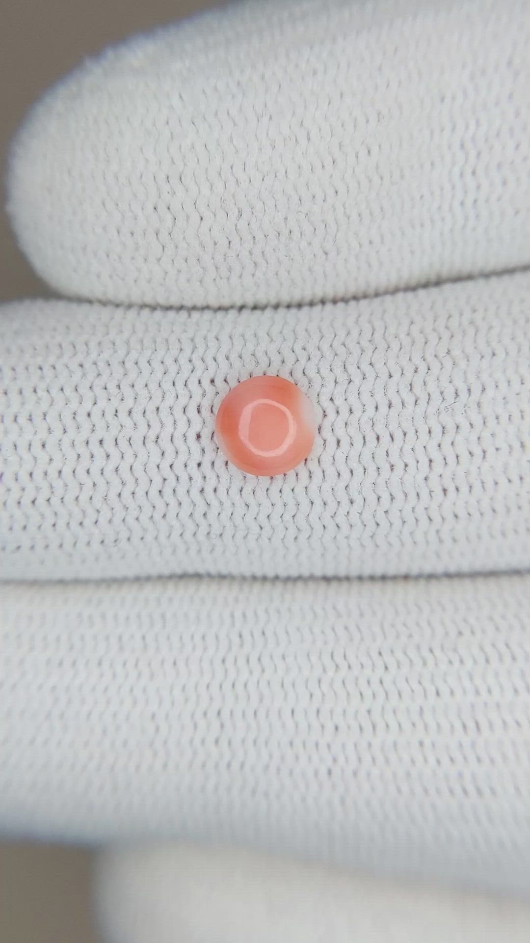 0.40 Ct. Cabochon Coral from Italy Size Video