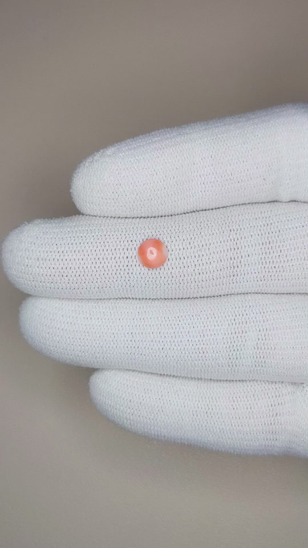 0.40 Ct. Cabochon Coral from Italy Size Video