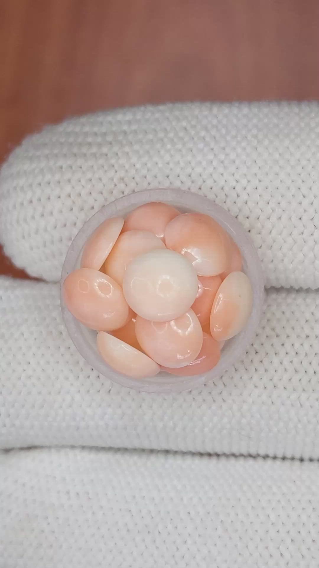 12.34 Ct. Cabochon Coral from Italy Size Video