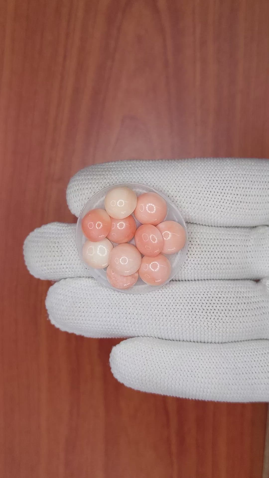 21.37 Ct. Cabochon Coral from Italy Size Video