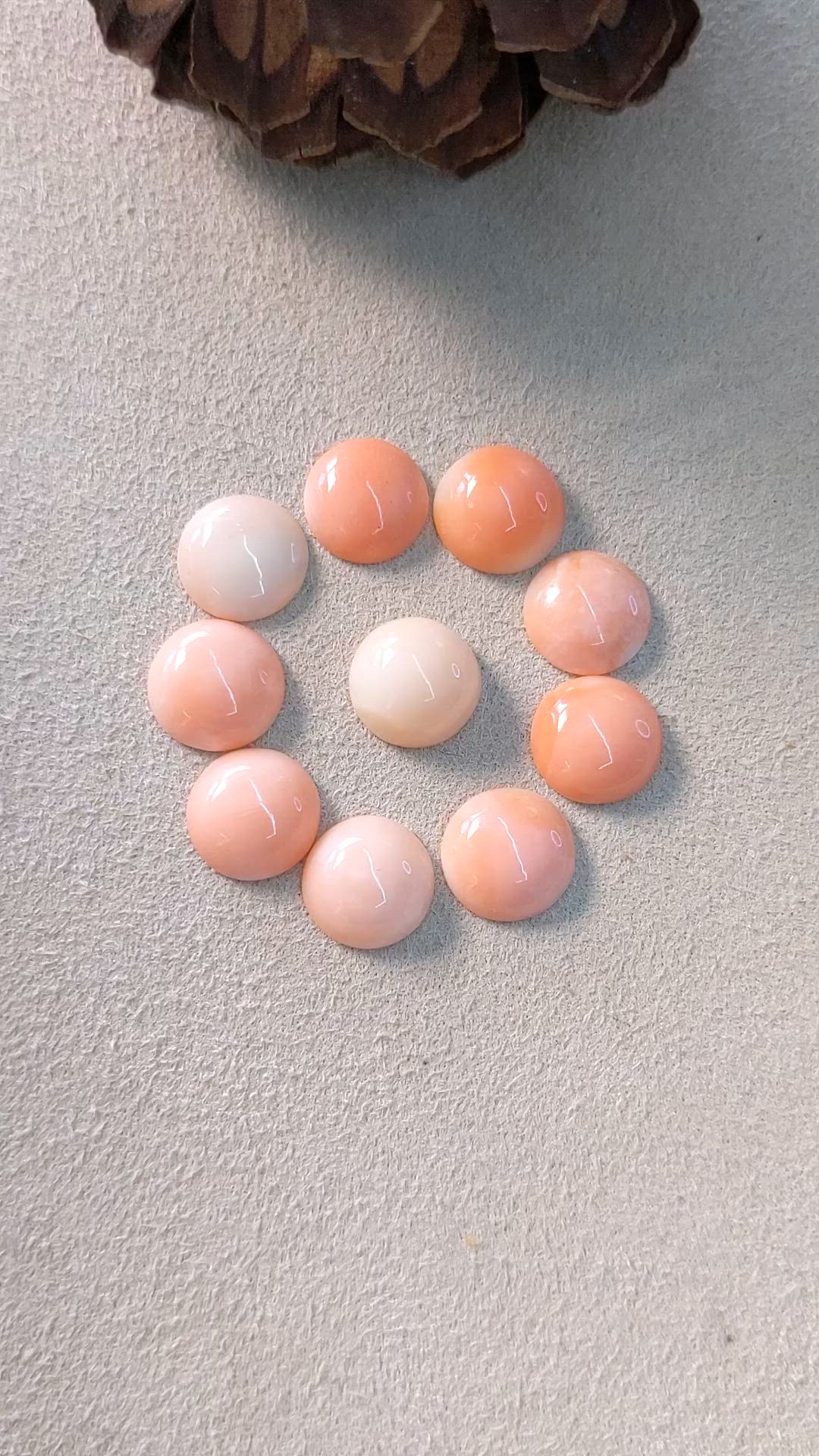 21.37 Ct. Cabochon Coral from Italy Size Video