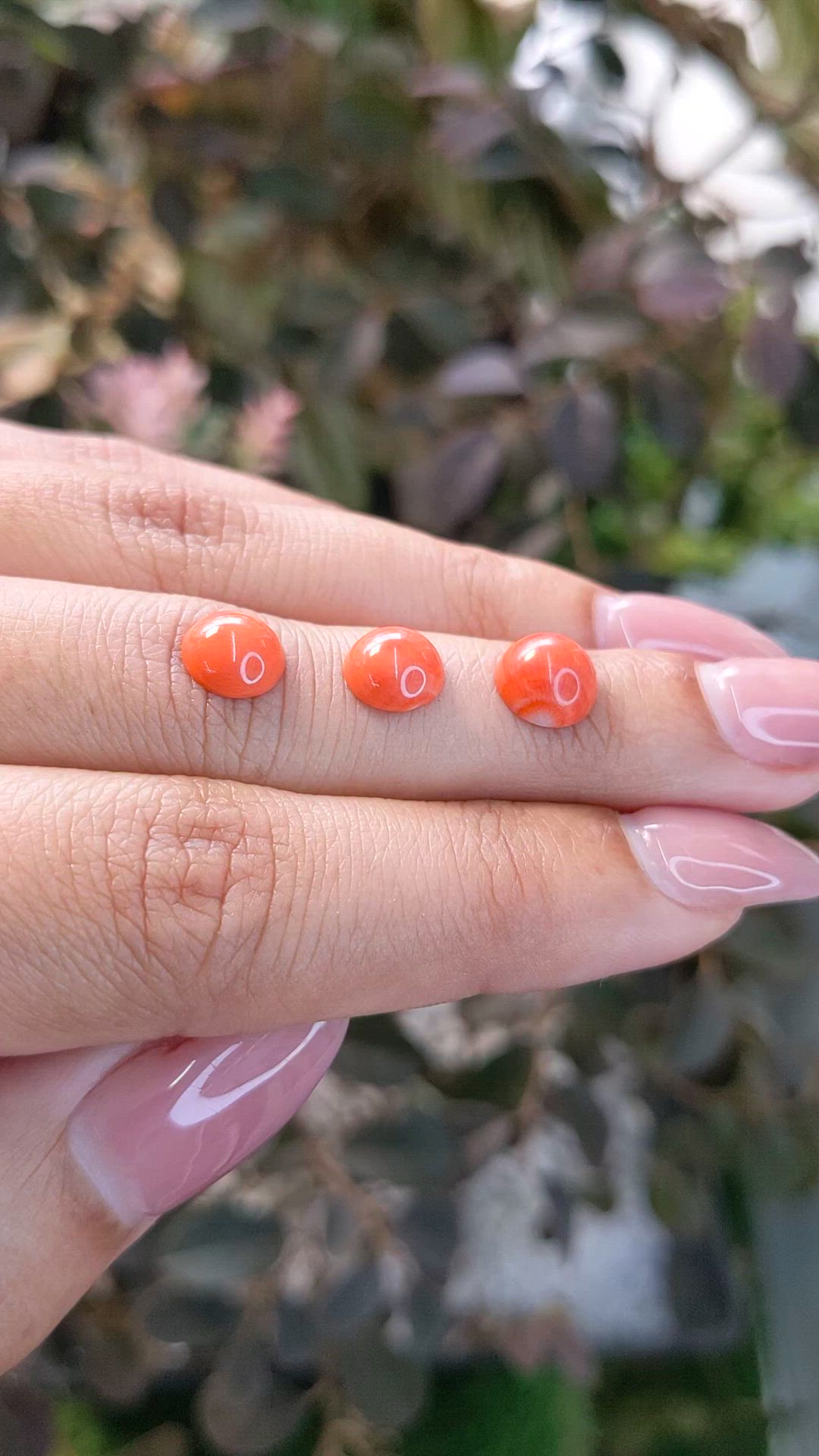 3.92 Ct. Cabochon Coral from Italy Size Video