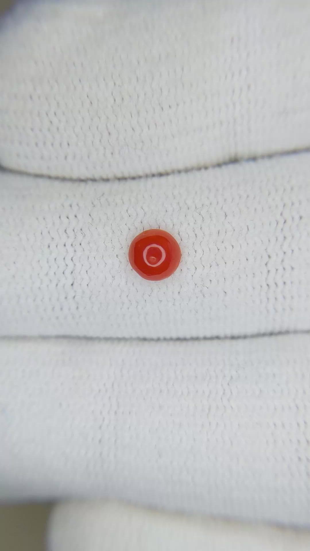 0.32 Ct. Cabochon Coral from Italy Size Video