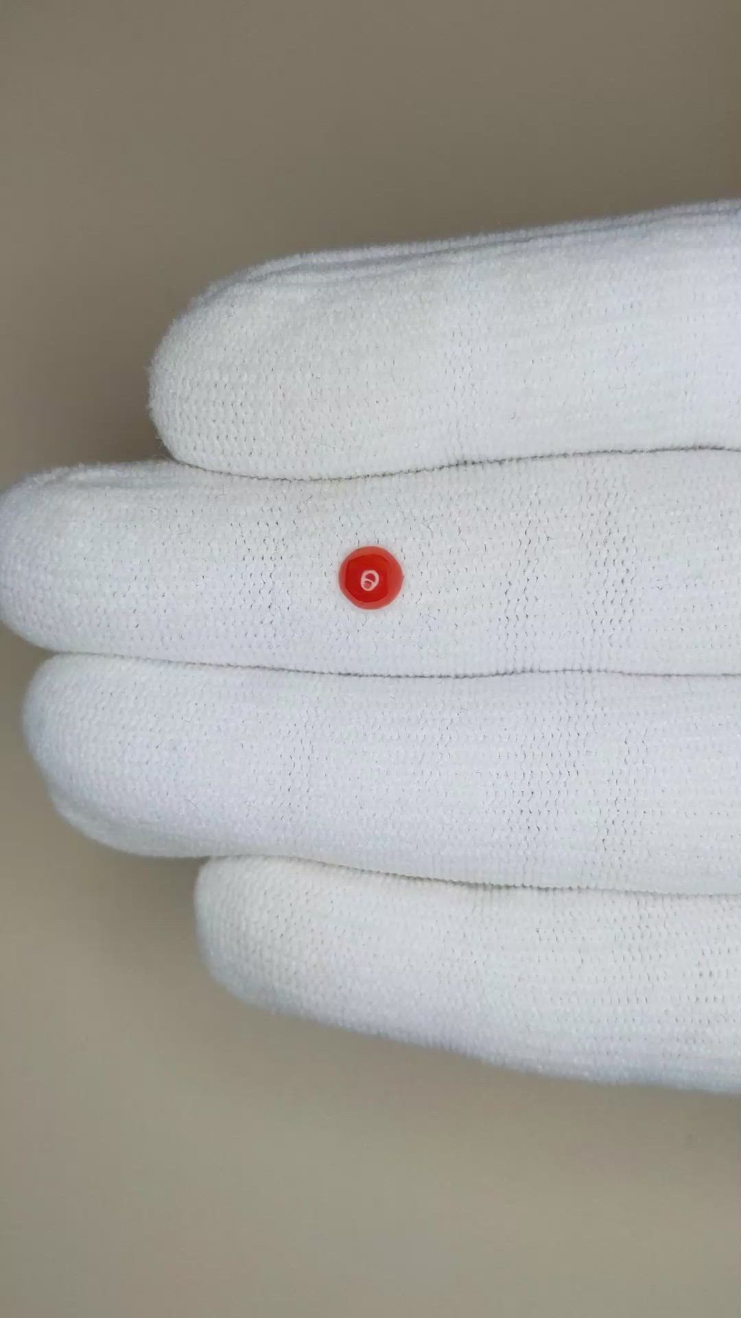 0.32 Ct. Cabochon Coral from Italy Size Video