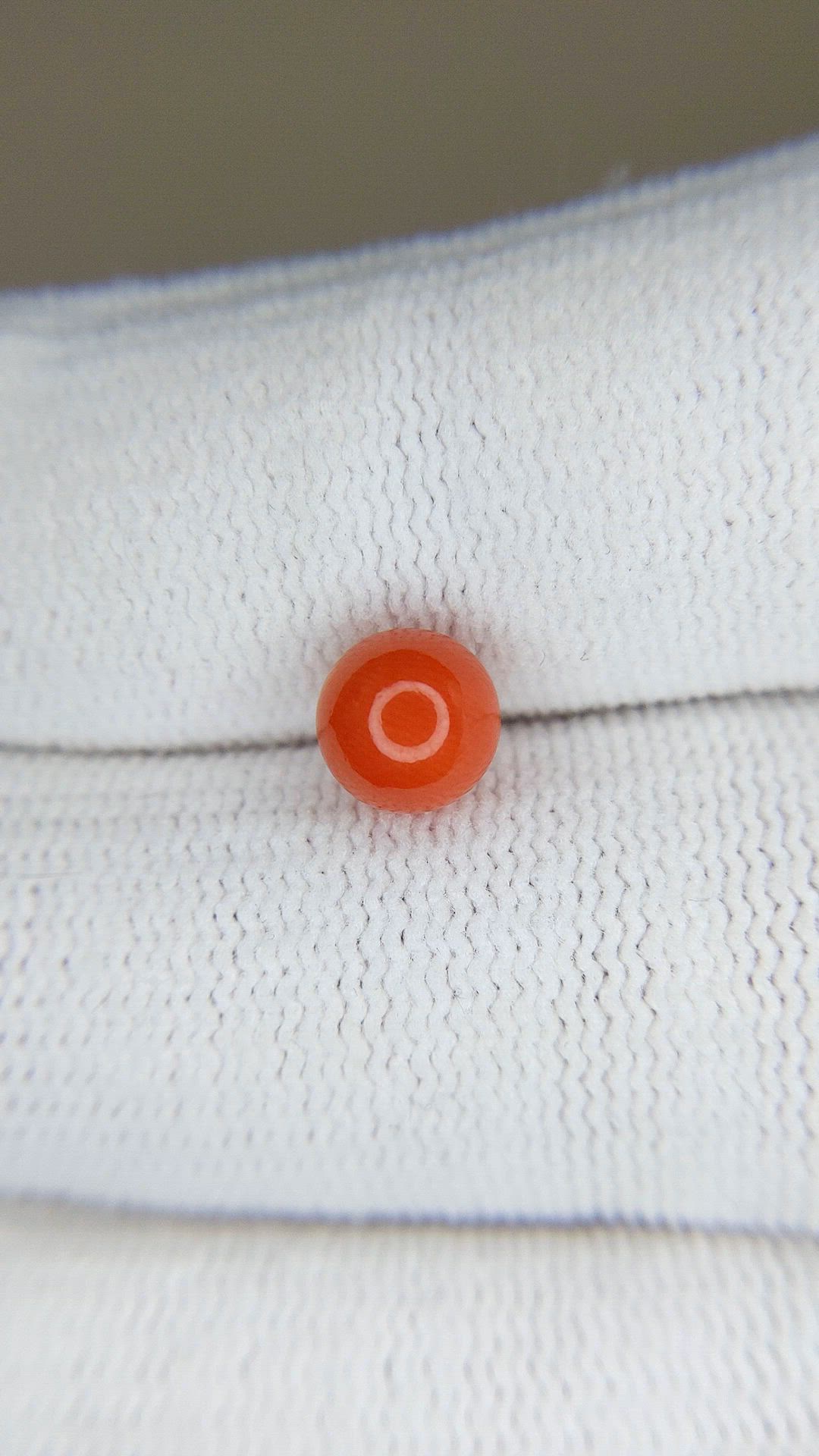 1.69 Ct. Salmon and White Coral from Italy Size Video