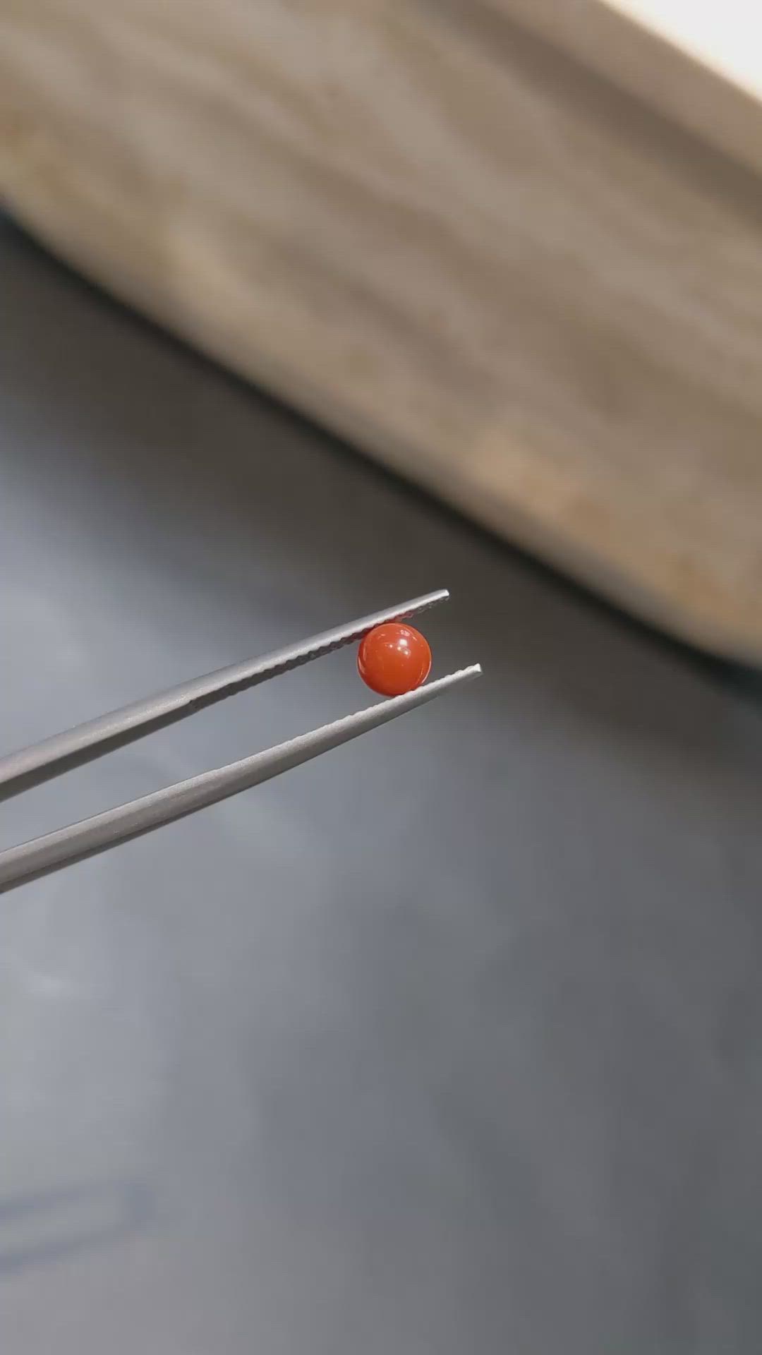 2.24 Ct. Salmon (Orange) Coral from Italy Size Video