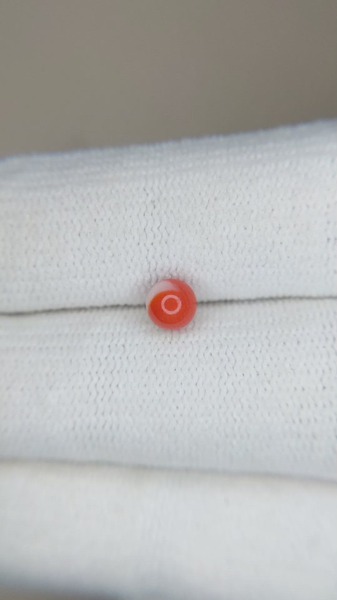 0.67 Ct. Cabochon Coral from Italy Size Video