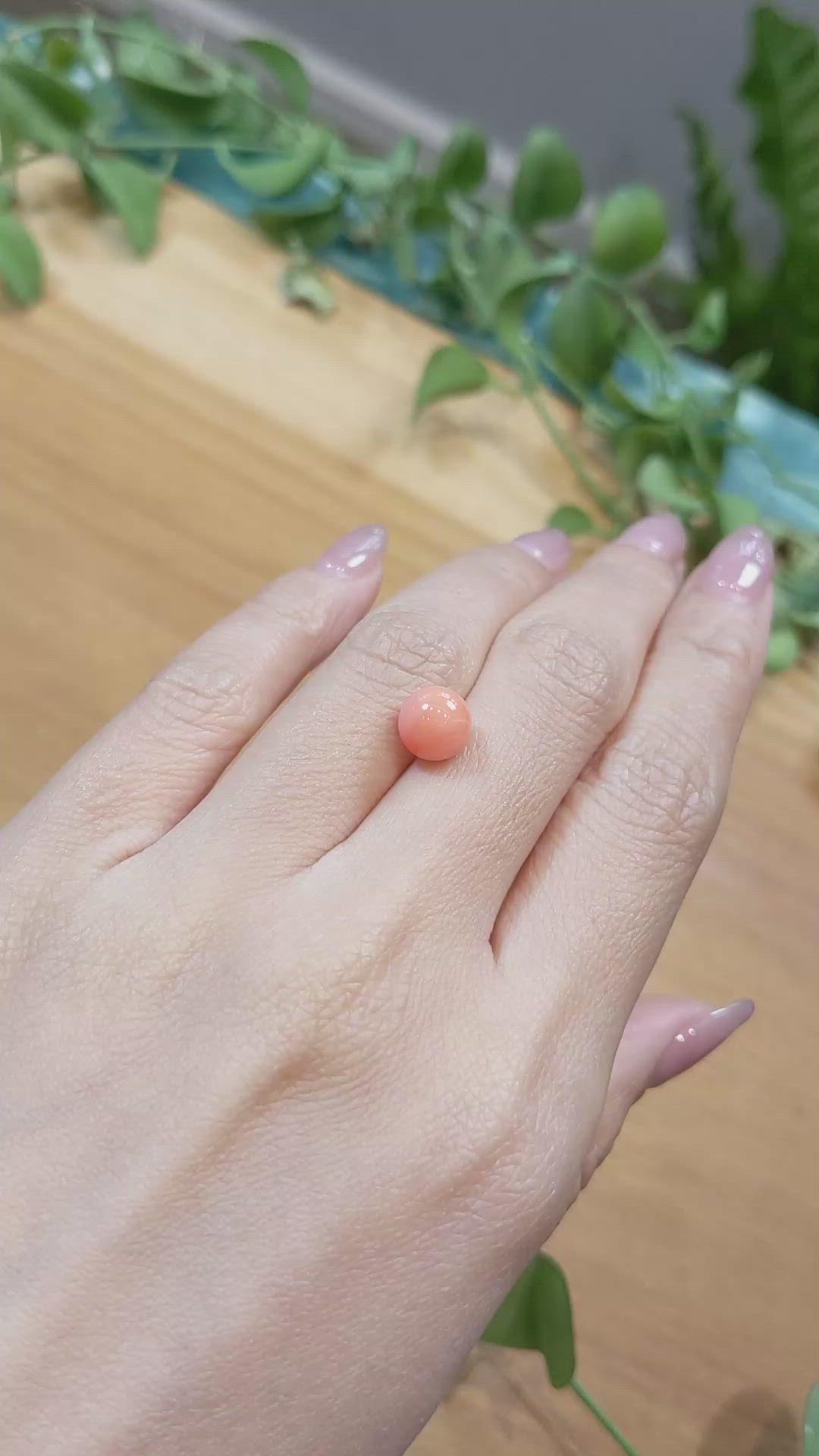 3.29 Ct. Coral from Italy Size Video