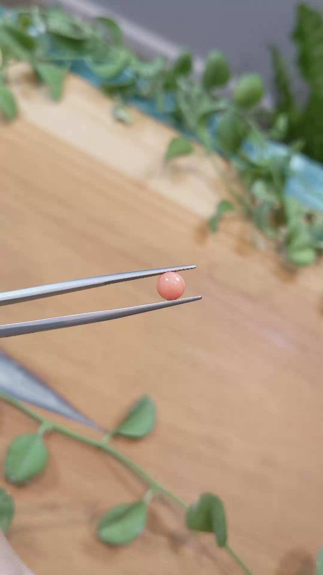 1.71 Ct. Cabochon Coral from Italy Size Video