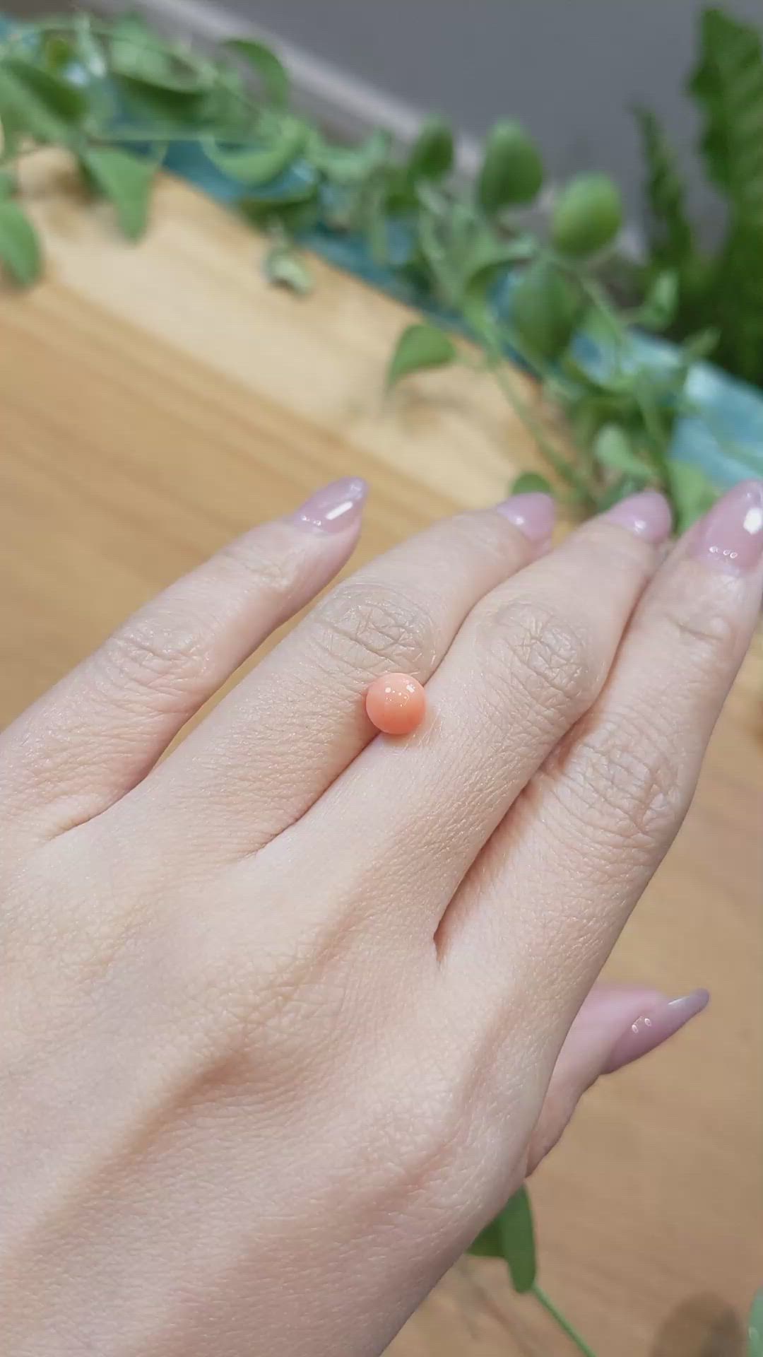 1.71 Ct. Cabochon Coral from Italy Size Video