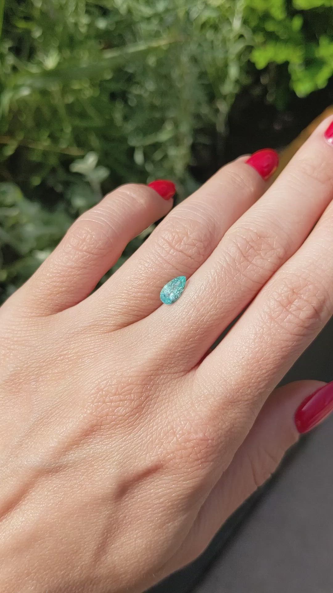 0.62 Ct. Blue Paraiba Tourmaline from Mozambique Size Video