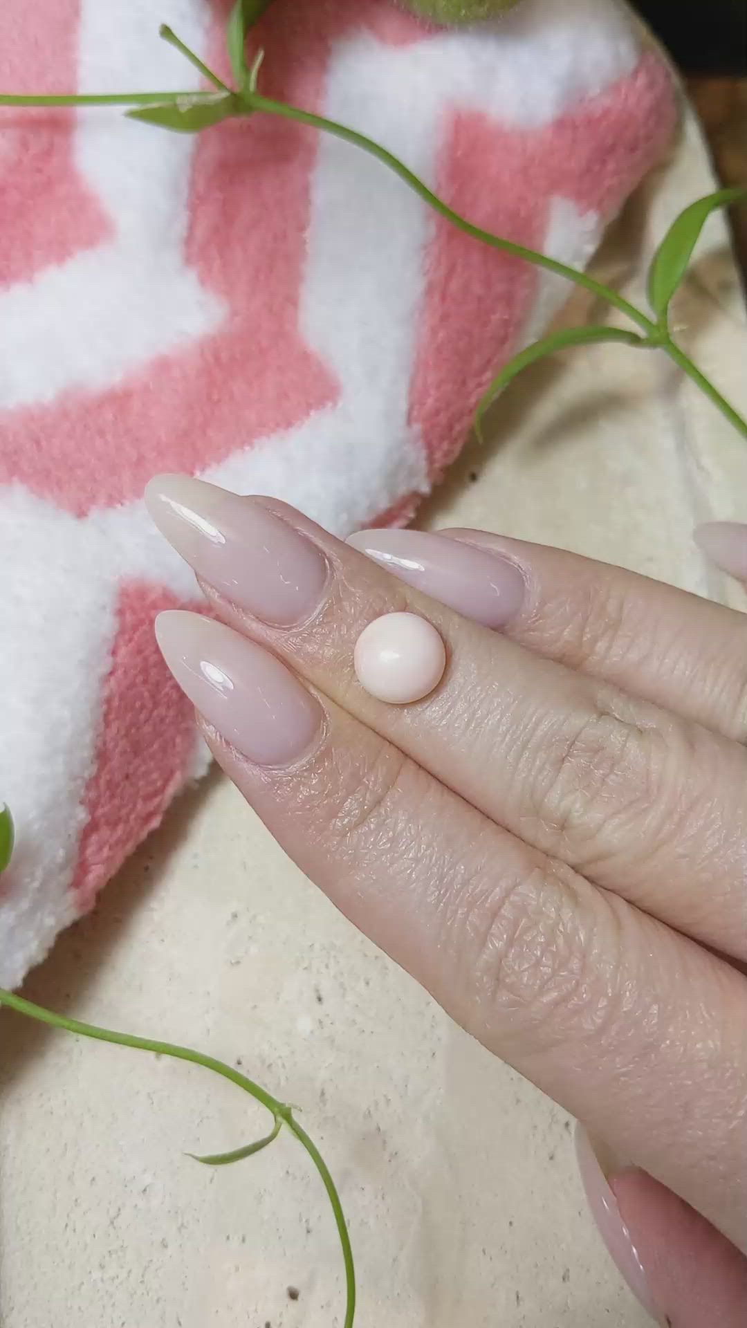 3.21 Ct. Cabochon Coral from Italy Size Video