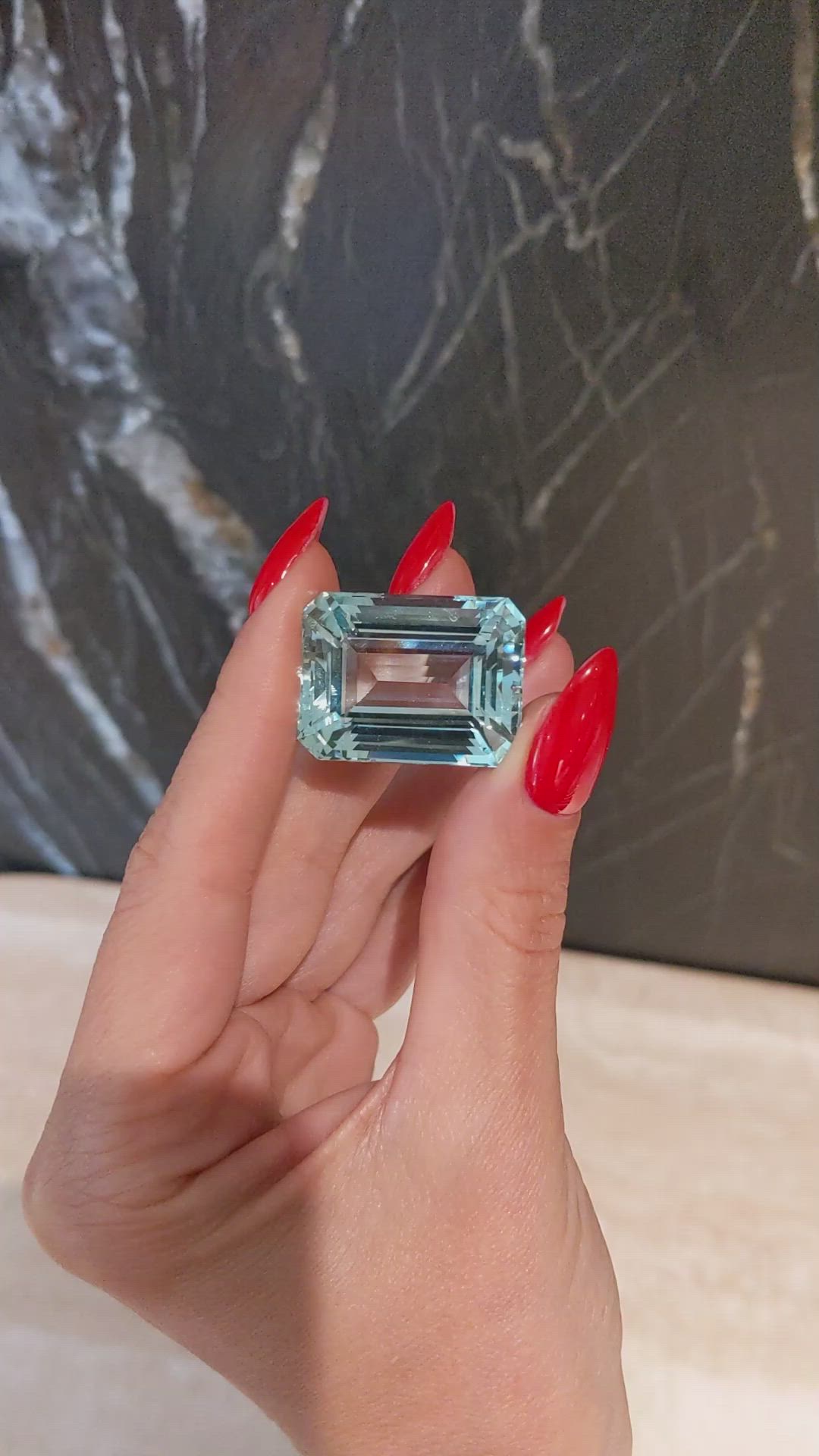 57.39 Ct. Blue Aquamarine from Ceylon (Sri Lanka) Size Video