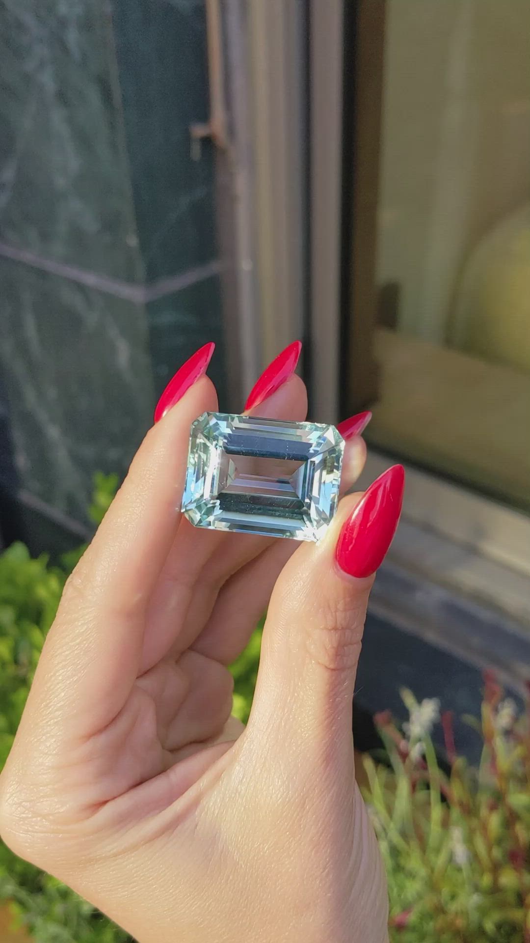 57.39 Ct. Blue Aquamarine from Ceylon (Sri Lanka) Size Video