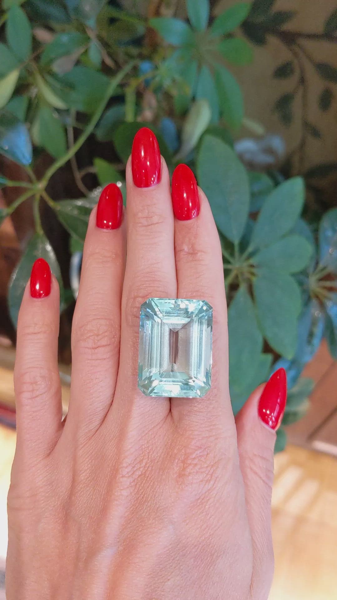 57.39 Ct. Blue Aquamarine from Ceylon (Sri Lanka) Size Video