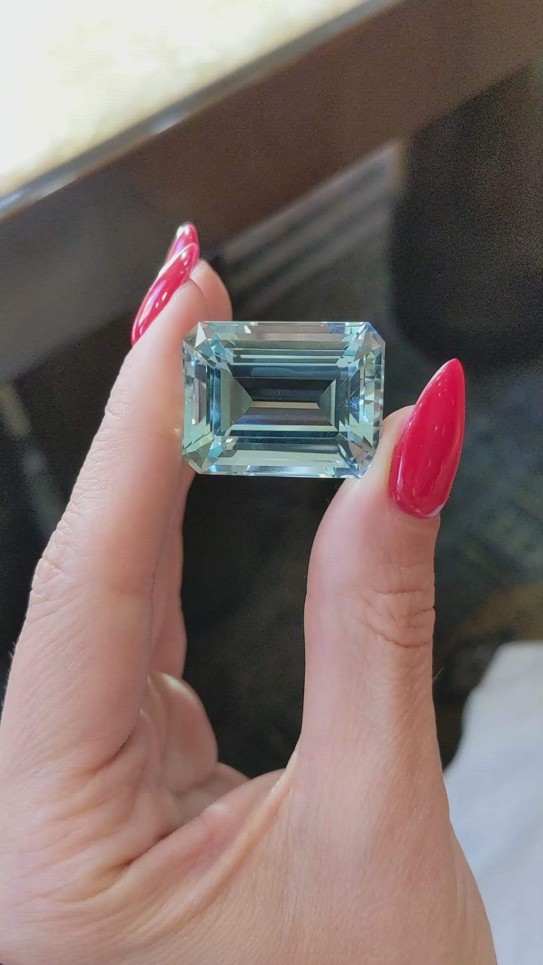 57.39 Ct. Blue Aquamarine from Ceylon (Sri Lanka) Size Video