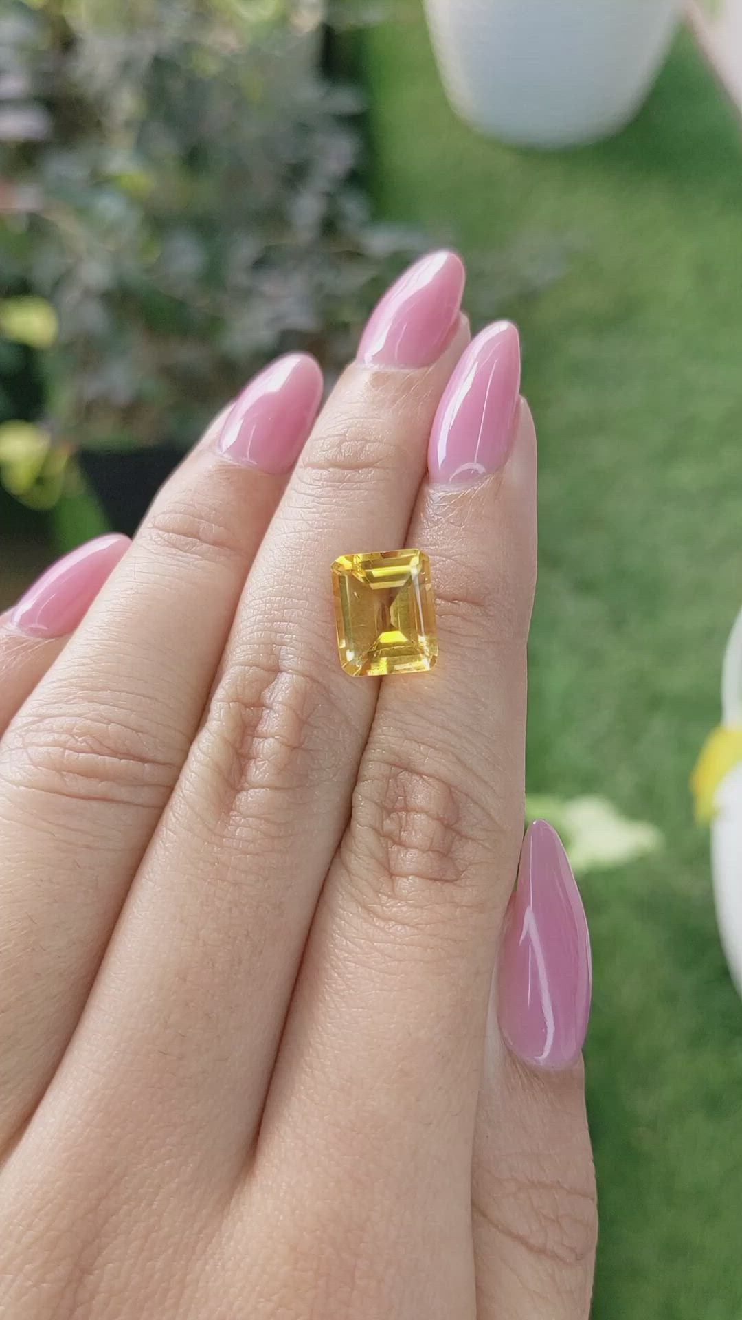 3.83 Ct. Citrine from Brazil Size Video