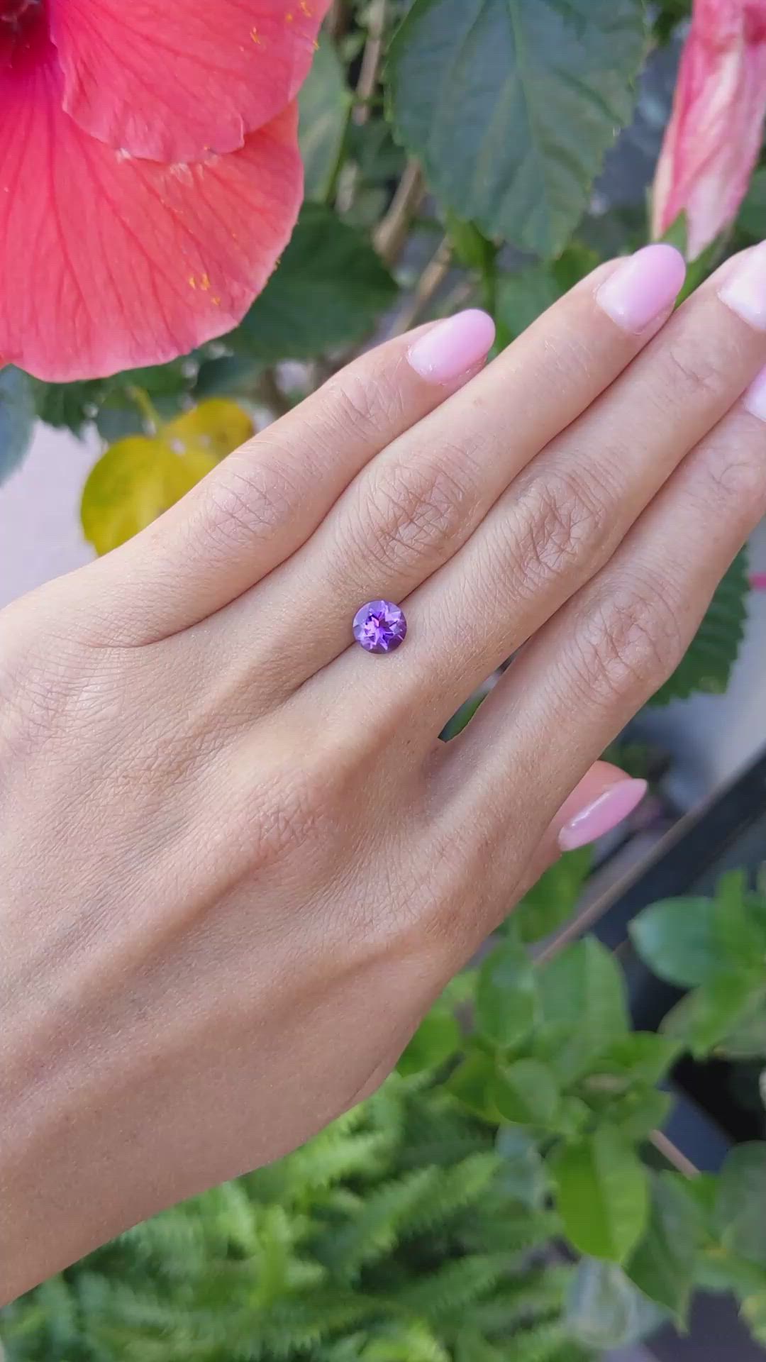 0.99 Ct. Amethyst from Ceylon (Sri Lanka) Size Video