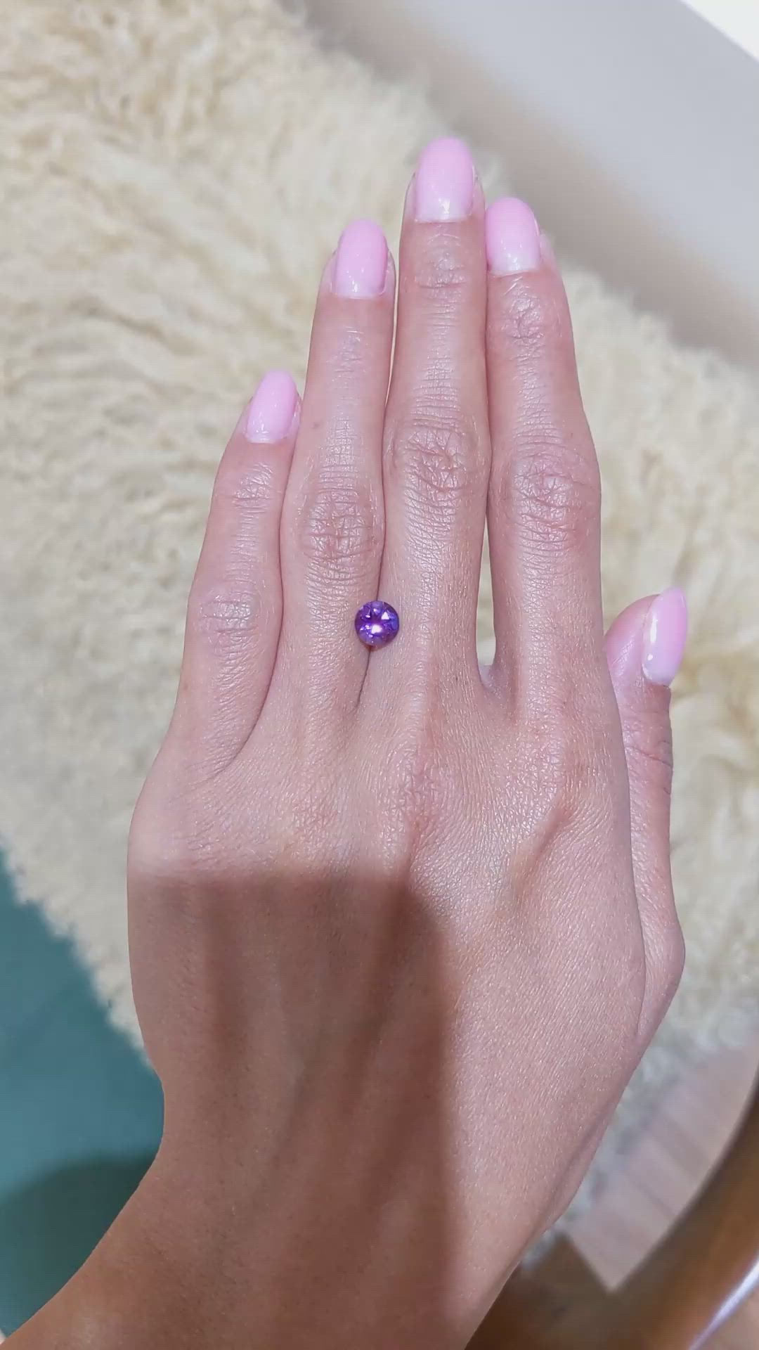 0.99 Ct. Amethyst from Ceylon (Sri Lanka) Size Video