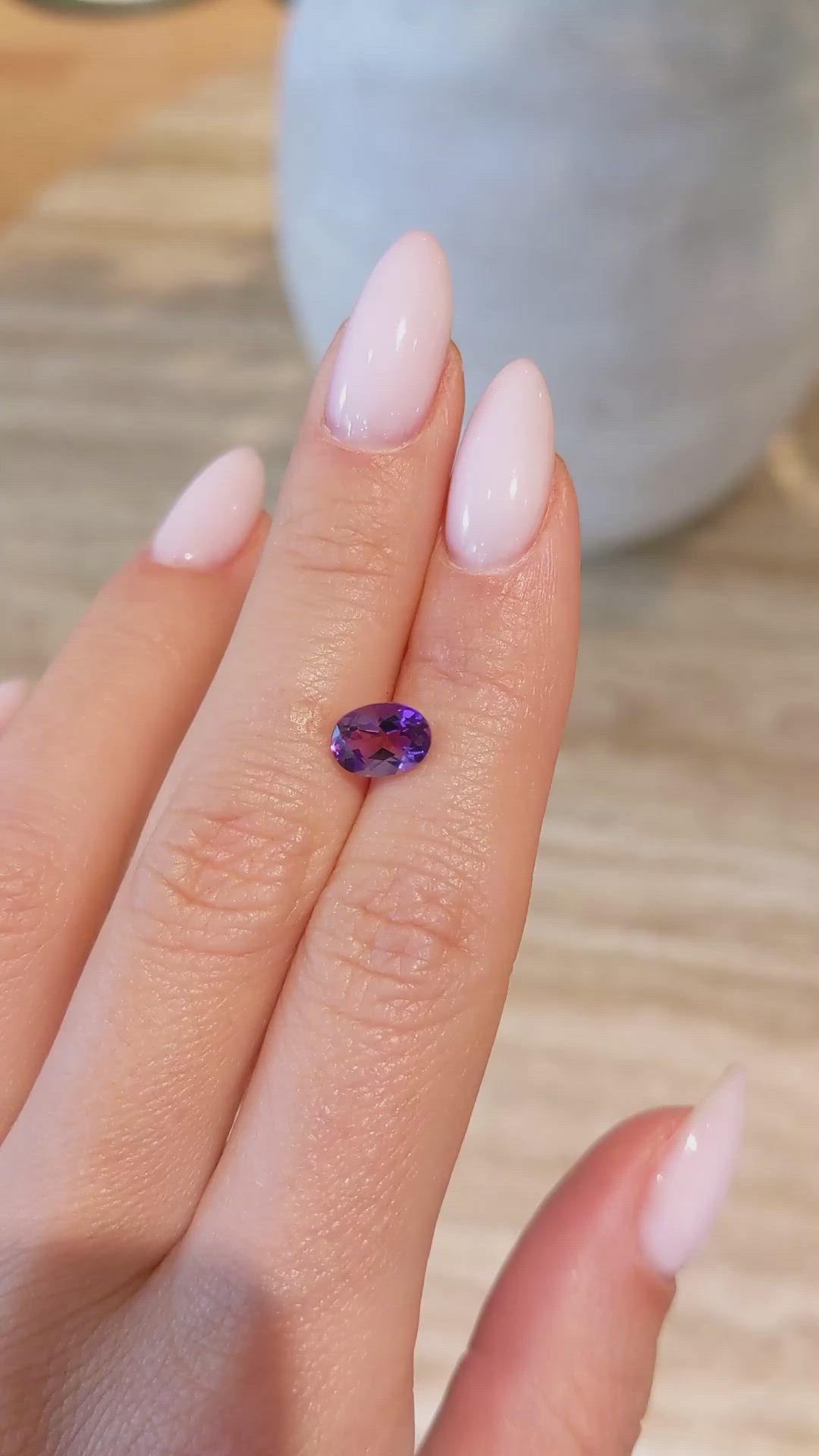 1.23 Ct. Amethyst from Ceylon (Sri Lanka) Size Video